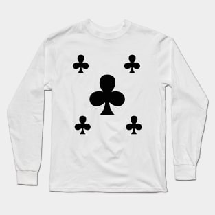 Clover Clubs Suit Playing Card Symbol Long Sleeve T-Shirt